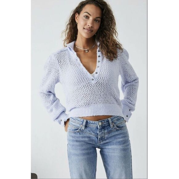 Free People peri ice snowdrift pullover sweater S - Picture 1 of 8